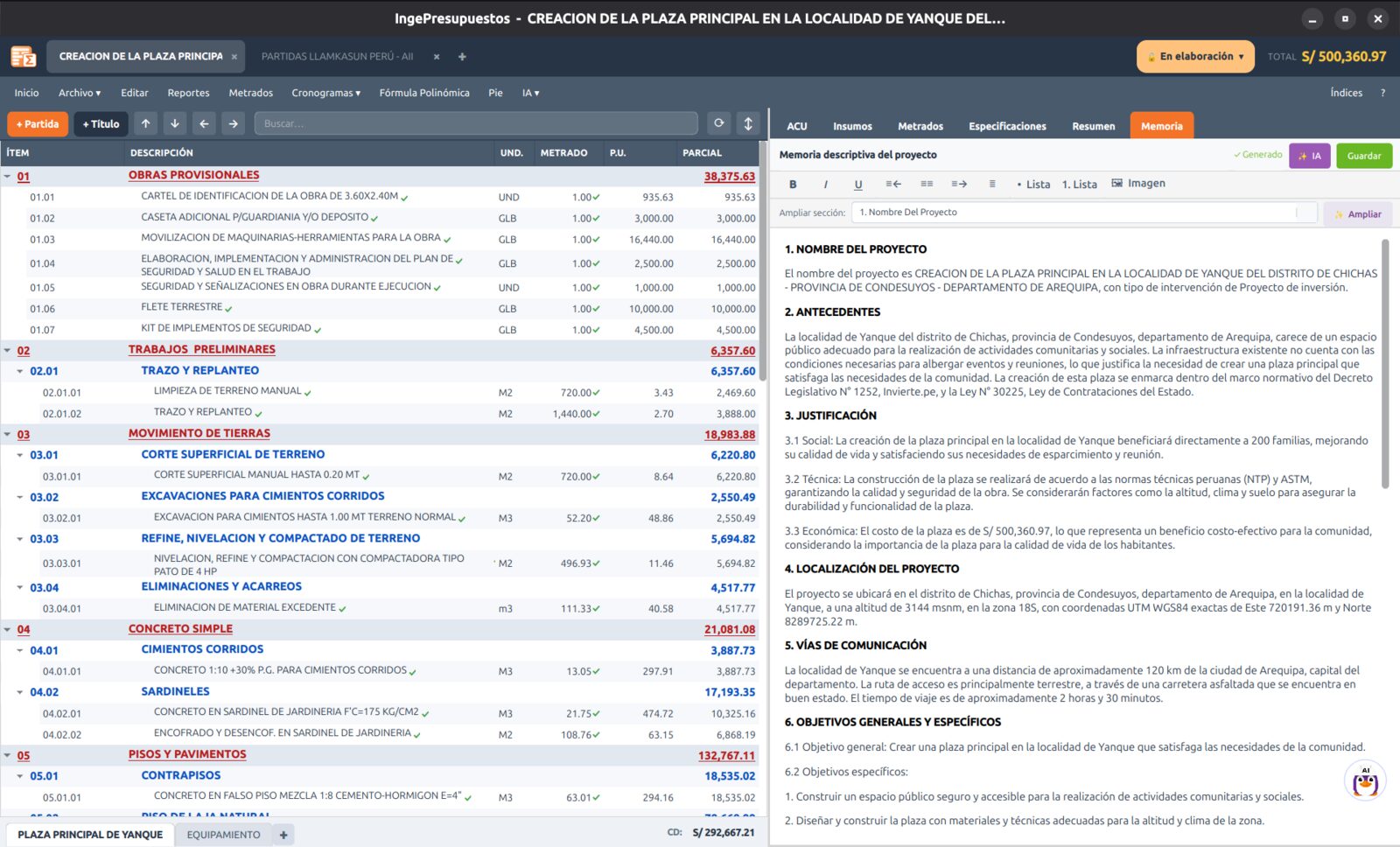 Memoria descriptiva del proyecto
